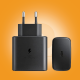 WUW-C261 PD 45W fast wall charger front view showcasing its plug prongs, 