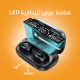 سماعة بلوتوث لاسلكية مع علبة الشحن وشاشة العرض الرقمية موديل WUW-R172