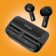 WUW-R180 black true wireless Bluetooth earbuds with horizontal sliding charging case