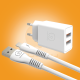Dual orange-accented USB output ports on compact white fast power adapter