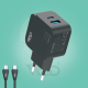 Ward 33W dual port fast home adapter with Type-C to Type-C cable WD-T16