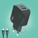 Ward 45W super fast dual port home adapter with Type-C to Type-C cable WD-T19