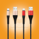 سلك شاحن USB إلى Micro-USB سريع WUW-X138 بخياري الأحمر والذهبي