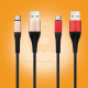 سلك شاحن USB إلى Type-C سريع WUW-X140 بخياري الأحمر والذهبي
