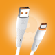 WUW-X224 USB silicone fast charging cable with orange port accents