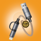 WUW-X227 4-in-1 multi fast charging cable 1.5M with tethered adapter heads