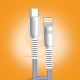 WUW-X230 Type-C to Lightning 20W fast charging cable with ribbed strain relief collars