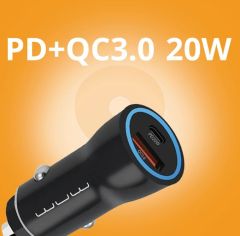 شاحن سيارة سريع بقوة 20 واط وتقنية الشحن السريع QC 3.0