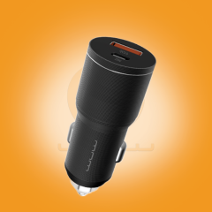رأس شاحن سيارة سريع بمنفذين PD بقوة 20W و USB بقوة 18W موديل WUW-T76