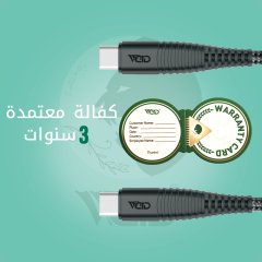 وصلة شاحن تايب سي قماش PD 60W بطول 1M موديل WD-CB06