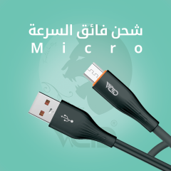 وصلة شاحن سريع 2.4A بطول 1.2M باللونين الأسود والأبيض موديل WD-CB13