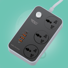 وصلة كهرباء ذكية 3 مقابس و4 منافذ شحن سريع 38 واط WD-SC06
