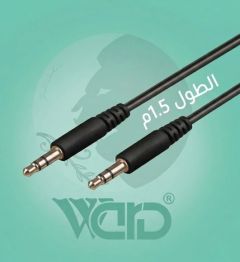 وصلة AUX سلك صوت 3.5mm إلى 3.5mm بطول 1.5 متر أسود Ward X05