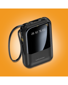WUW Mini Power Bank 10000mAh with Built-in Cables
