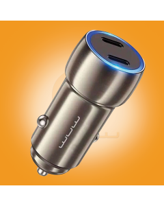 WUW-C190 40W Dual Type-C Fast Car Charger