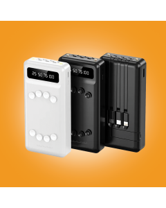 WUW-U44 20000mAh Magnetic Power Bank with Built-In Multi-Cables and Suction Mounts