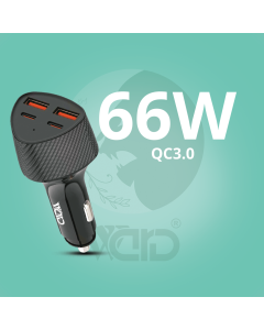 Ward 66W Car Charger Super Fast 4 Ports Dual PD & Dual USB