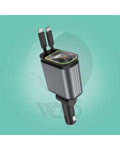 Ward 66W 4-in-1 Super Fast Car Charger Adapter with 800mm Retractable Cables WD-C10