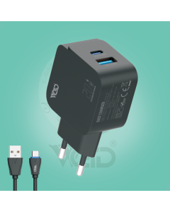 Ward 20W Dual Port Fast Home Adapter with Type-C Cable WD-T10