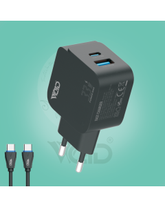 Ward 33W Dual Port Fast Home Adapter with Type-C to Type-C Cable WD-T16