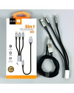 WUW-X222 5-in-1 Detachable Fast Charging and Data Cable (1.2M)