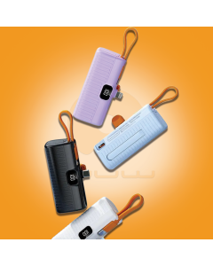 WUW-Y134 5000mAh Mini Capsule Fast Charging Power Bank with Foldable Kickstand & LED Display